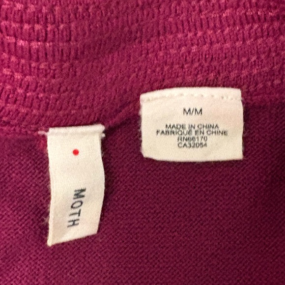 Anthropologie MOTH Backstory plum wine color blouse top Pleated Chiffon Sz med - Picture 9 of 9